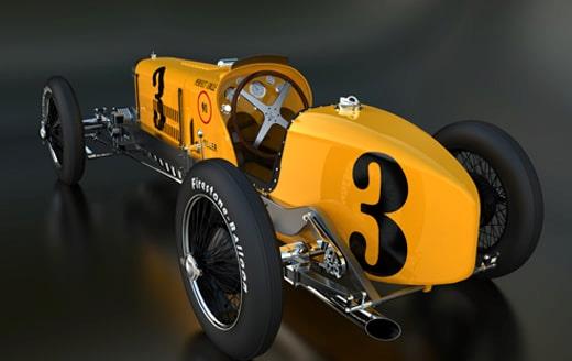 3D printed version of an old-fashioned race car
